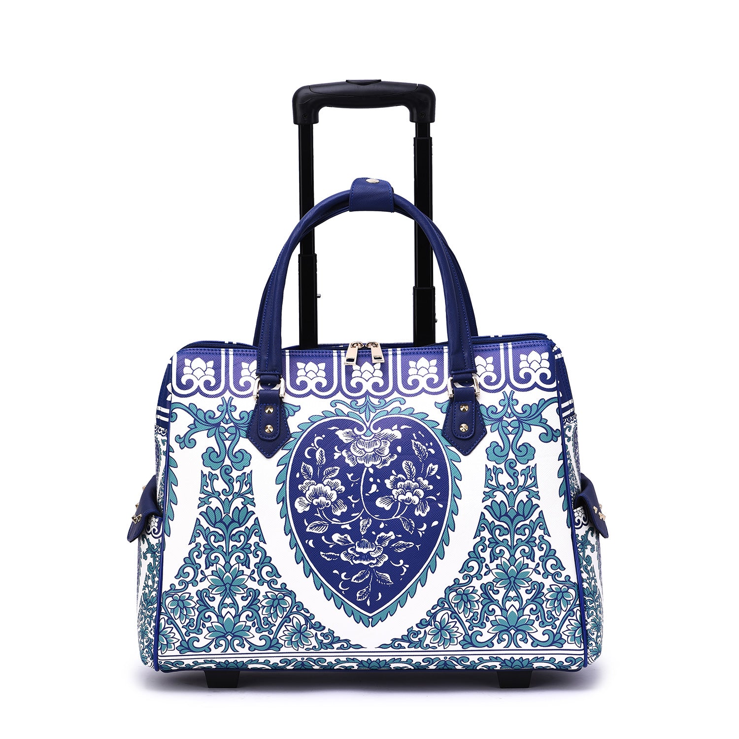 Porcelain Rolling Floral Laptop Tote